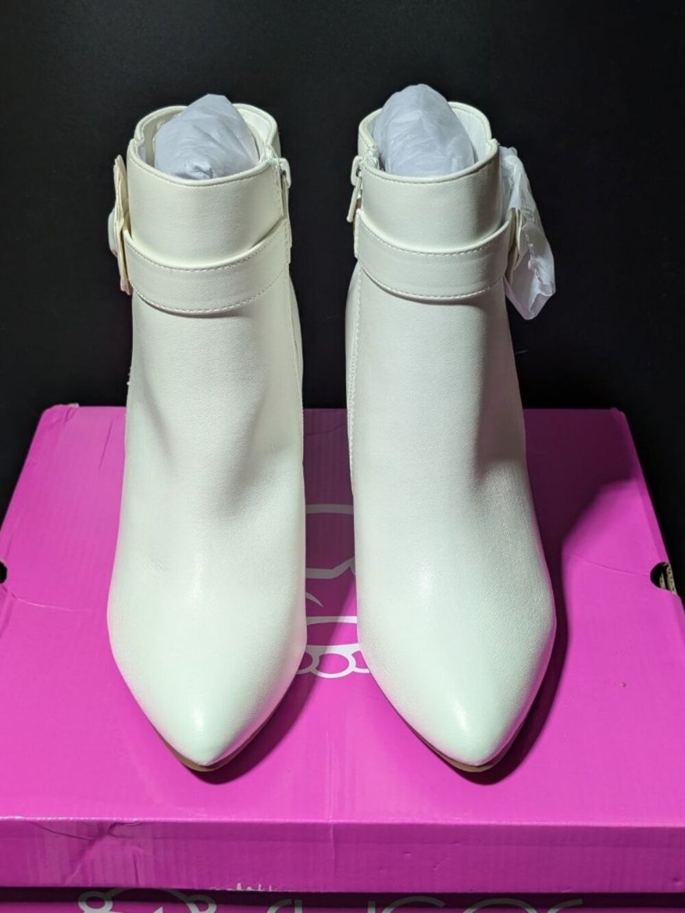 Sugar Evvie Bloom Ankle Booties White US Size 9 - Picture 4 of 12